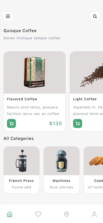 Coffee Shop Mobile App UI Kit - Screenshot 1