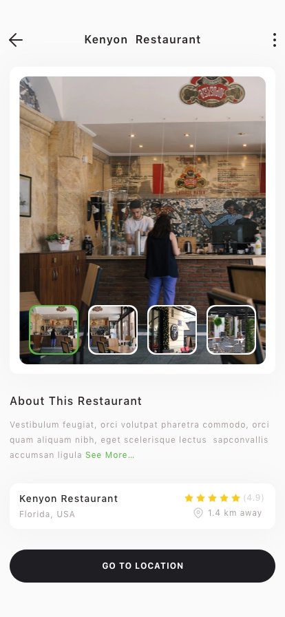 Restaurant Finder Mobile App UI Kit - Screenshot 5