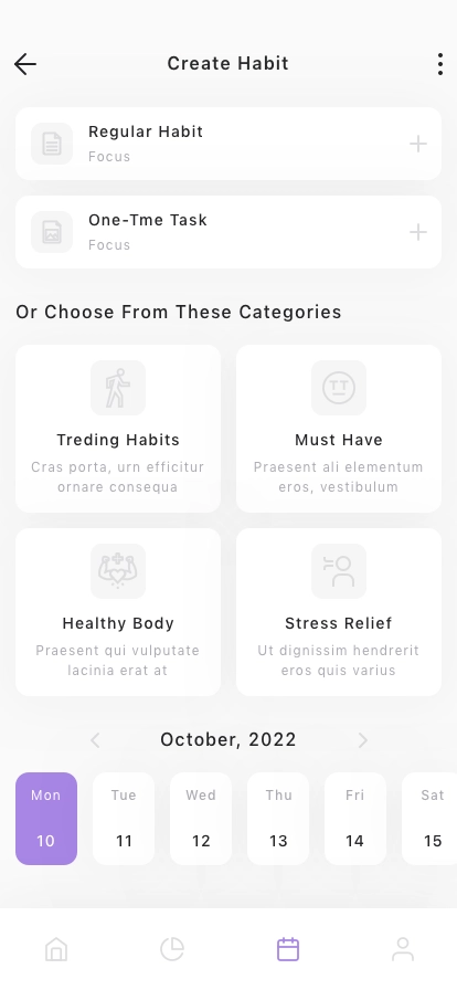 Motivation & Habit Tracker Mobile App UI Kit - Screenshot 5