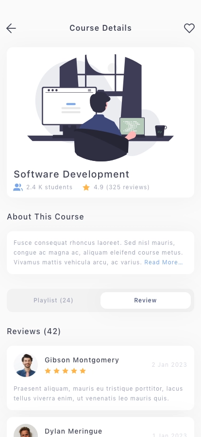 Online Academy Mobile App UI Kit - Screenshot 5