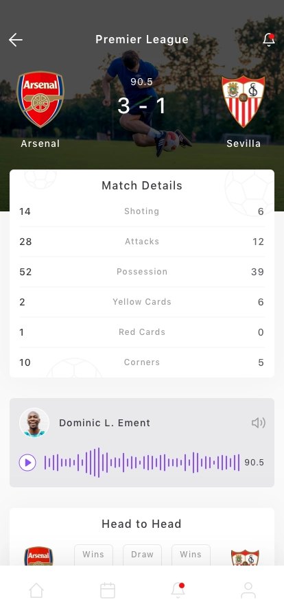Sports Live Score App UI Kit - Screenshot 5