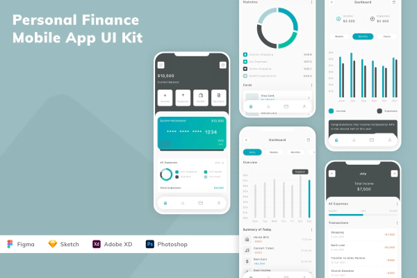 Personal Finance Mobile App UI Kit