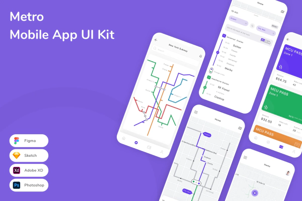 Metro Mobile App UI Kit