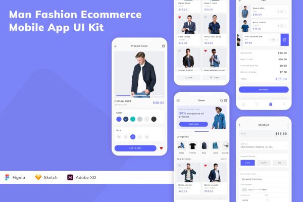 Man Fashion Ecommerce Mobile App UI Kit