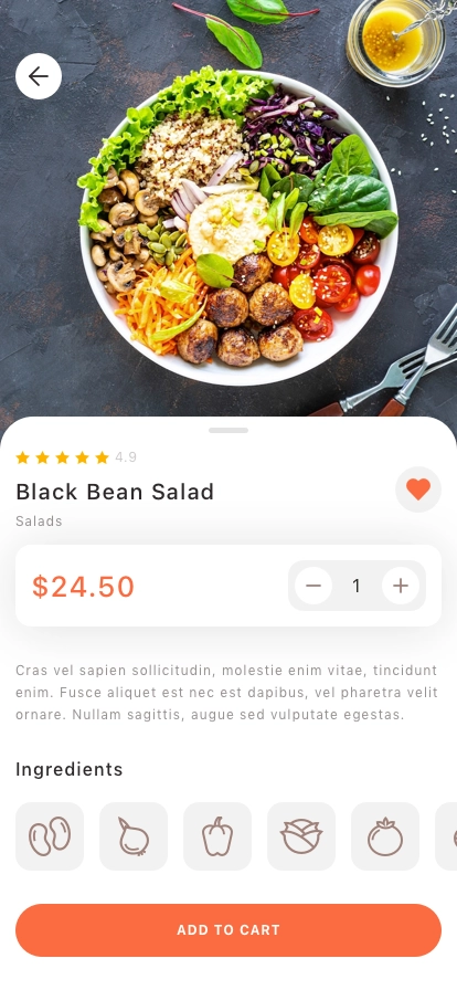 Fastfood Delivery Mobile App UI Kit - Screenshot 2