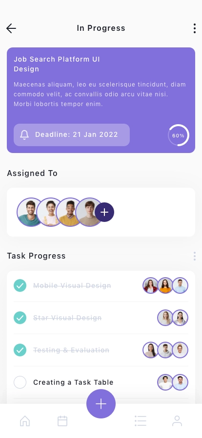 Project Management Mobile App UI Kit - Screenshot 5