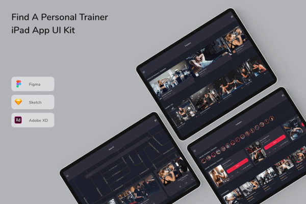 Find A Personal Trainer iPad App UI Kit