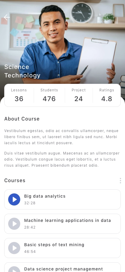 Learning & Course Mobile App UI Kit - Screenshot 3