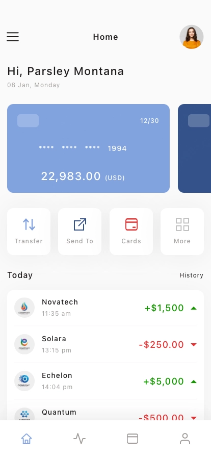 Finance & Payment Mobile App UI Kit - Screenshot 1