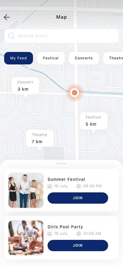 Event Finder Mobile App UI Kit - Screenshot 2