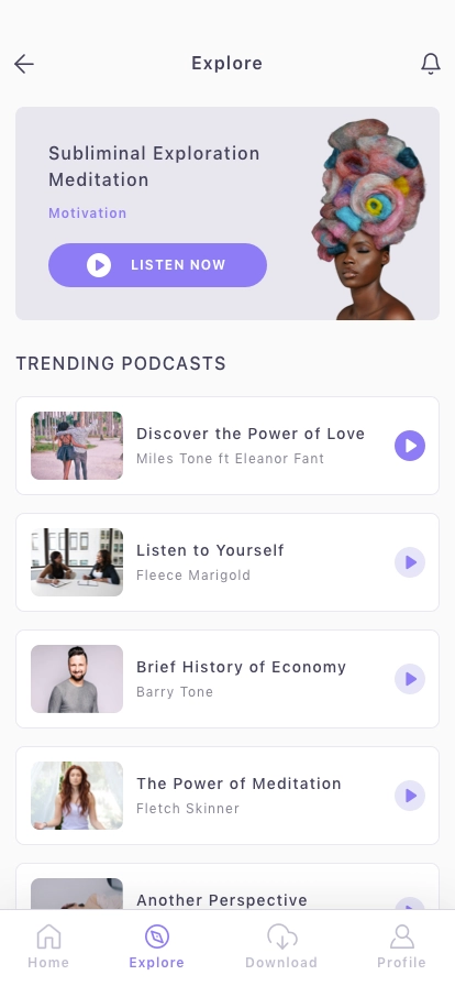 Podcast Platform Mobile App UI Kit - Screenshot 1