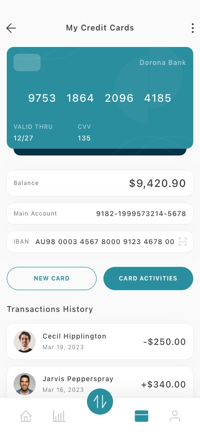 Finance & Credit Card Mobile App UI Kit - Screenshot 1