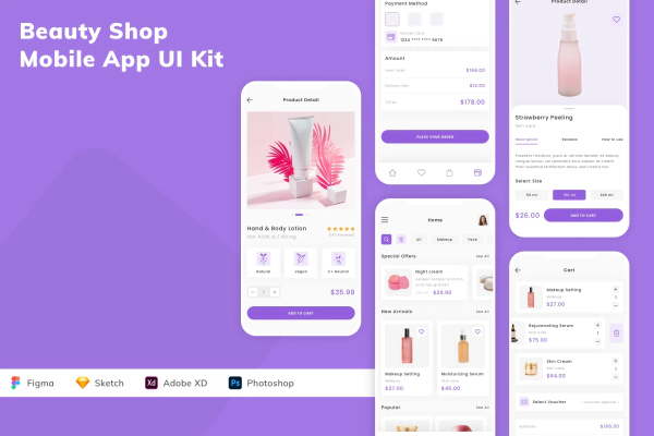 Beauty Shop Mobile App UI Kit