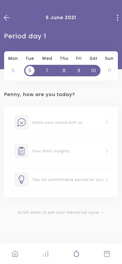 Period Tracker Mobile App UI Kit - Screenshot 5