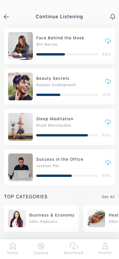 Podcast Platform Mobile App UI Kit - Screenshot 2