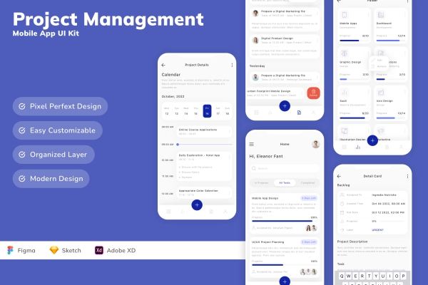 Project Management Mobile App UI Kit