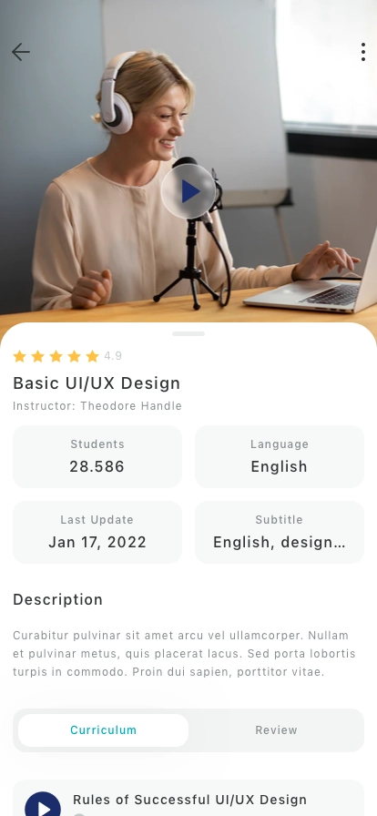 Course Mobile App UI Kit - Screenshot 4