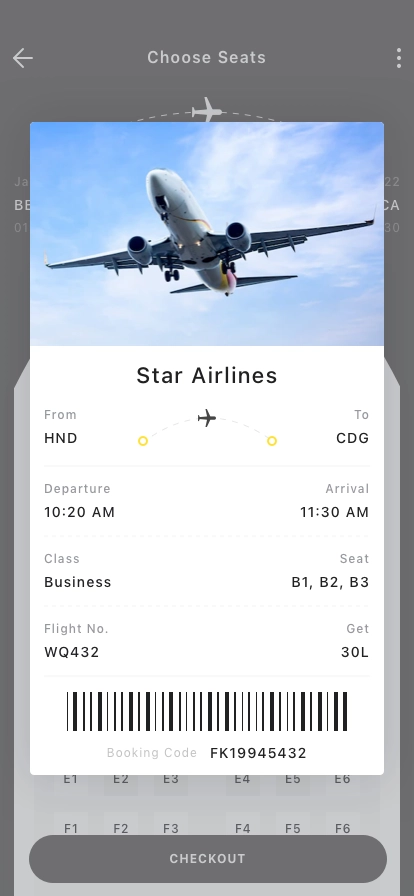 Flight Ticket Booking Mobile App UI Kit - Screenshot 4