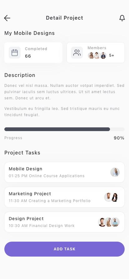 Project & Work Planner Mobile App UI Kit - Screenshot 5