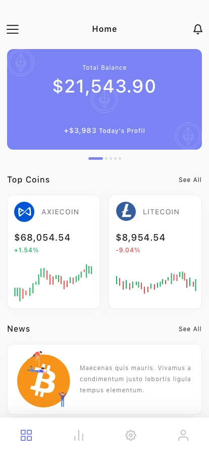 Crypto Exchanging Mobile App UI Kit - Screenshot 1
