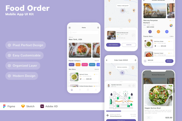 Food Order Mobile App UI Kit