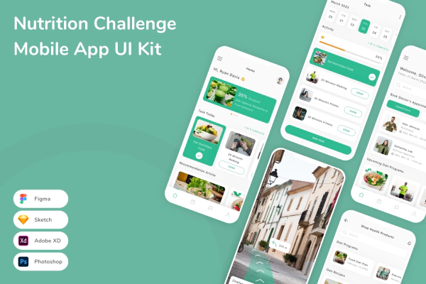 Nutrition Challenge Mobile App UI Kit