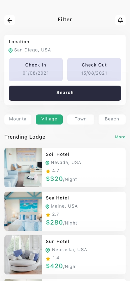 Hotel Booking Mobile App UI Kit - Screenshot 5