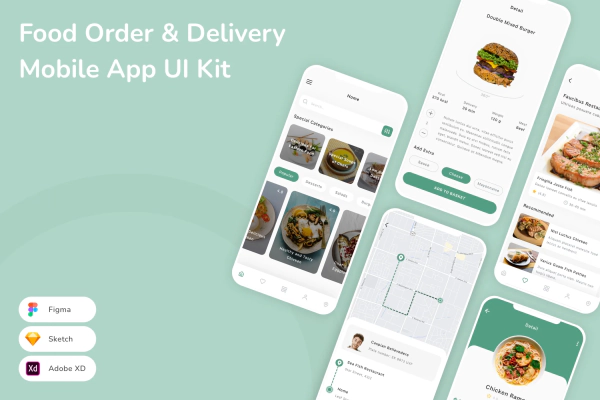 Food Order & Delivery Mobile App UI Kit