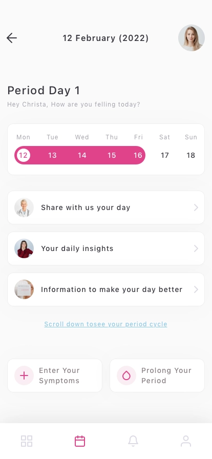 Period & Pregnancy Tracker Mobile App UI Kit - Screenshot 2