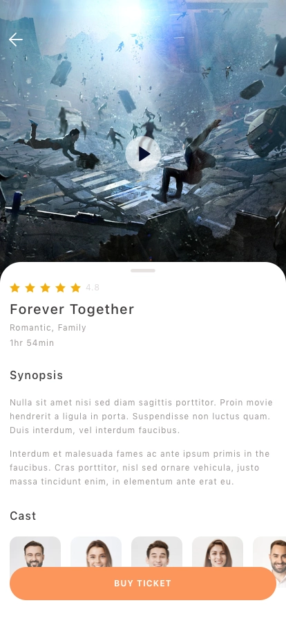 Cinema Booking Mobile App UI Kit - Screenshot 3