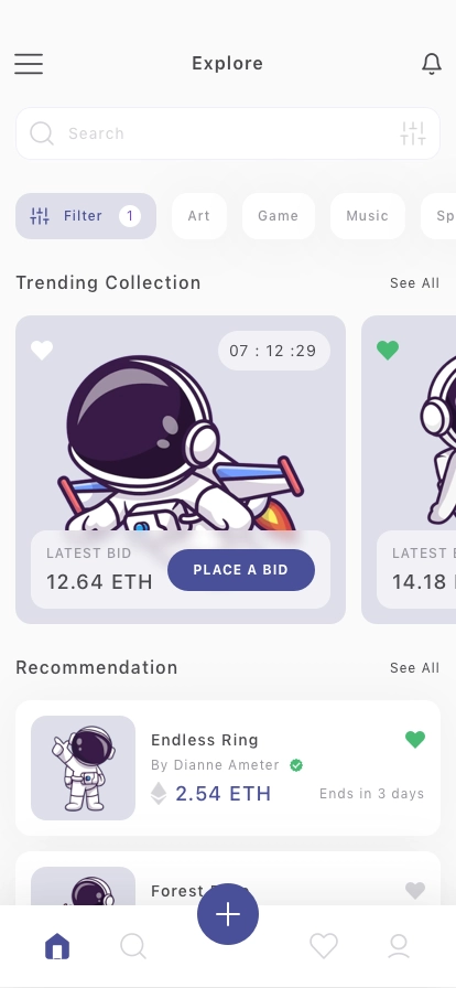 NFT Market Collection Mobile App UI Kit - Screenshot 3
