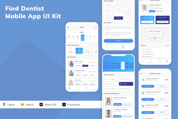 Find Dentist Mobile App UI Kit