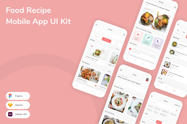 Food Recipe Mobile App UI Kit
