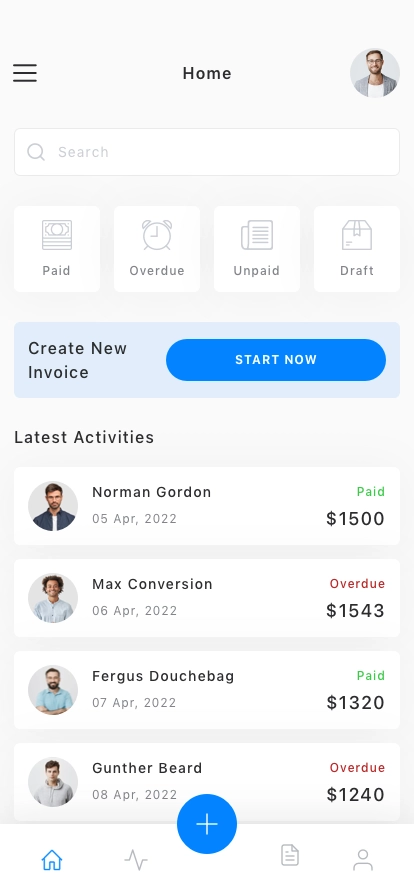 Invoice Management Mobile App UI Kit - Screenshot 1