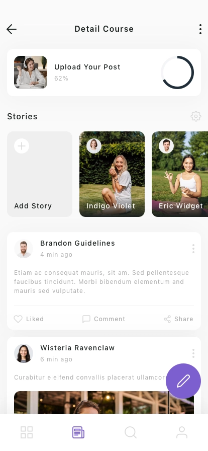 Student Network Mobile App UI Kit for Figma, Sketch & XD | UIworkshop