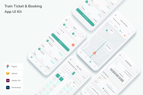 Train Ticket & Booking App UI Kit