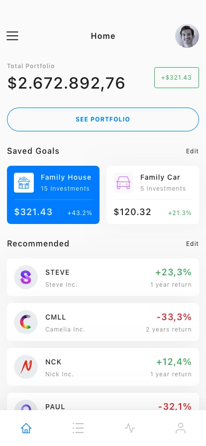 Stock Market Trading Mobile App UI Kit - Screenshot 2