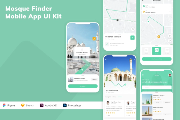 Mosque Finder Mobile App UI Kit