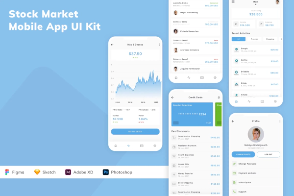 Stock Market Mobile App UI Kit