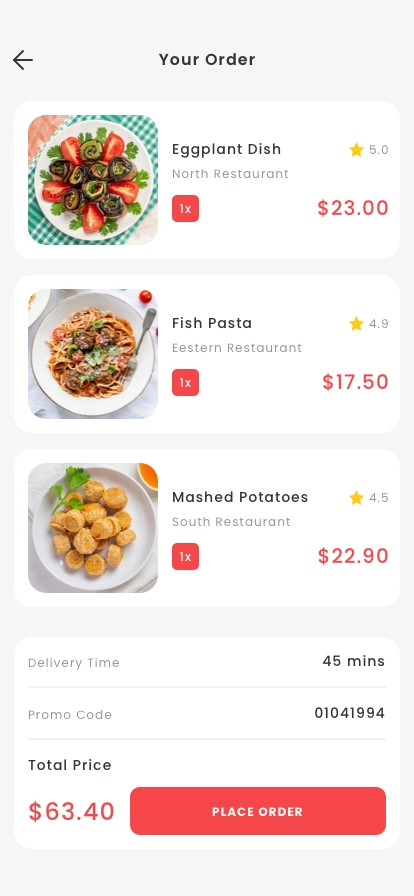 Food Service Delivery App UI Kit - Screenshot 3