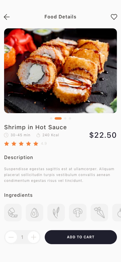 Food Order & Delivery Mobile App UI Kit - Screenshot 5