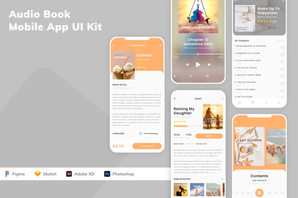 Audio Book Mobile App UI Kit