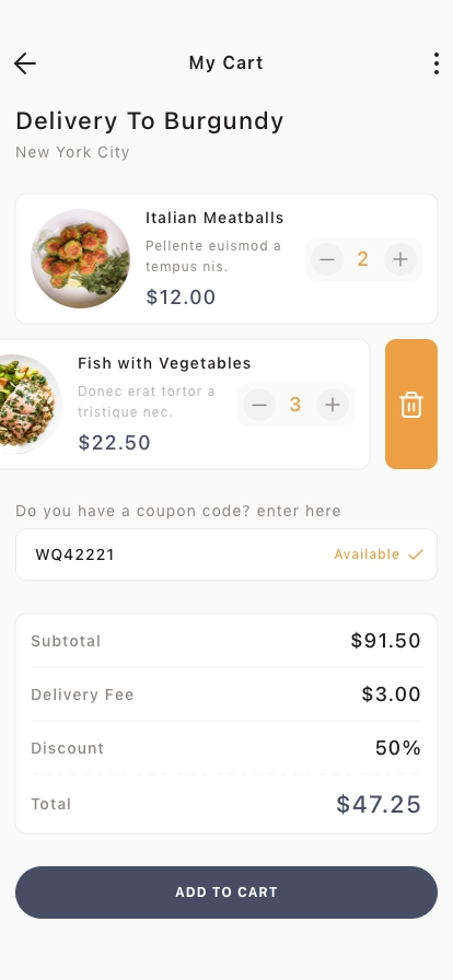 Food Delivery Mobile App UI Kit - Screenshot 4