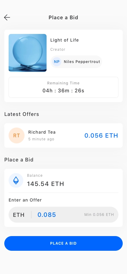 NFT Art Marketplace App UI Kit - Screenshot 4