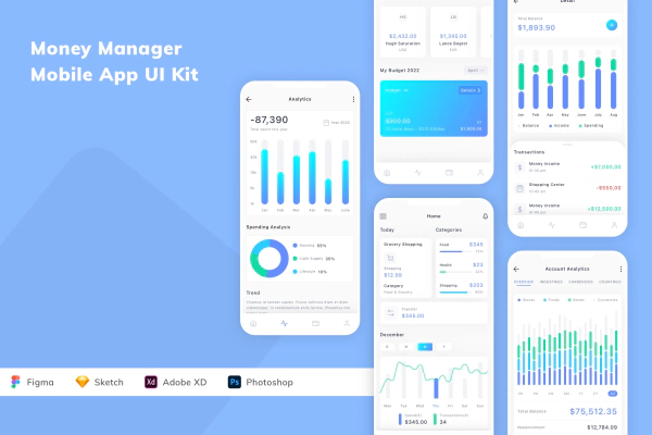 Money Manager Mobile App UI Kit