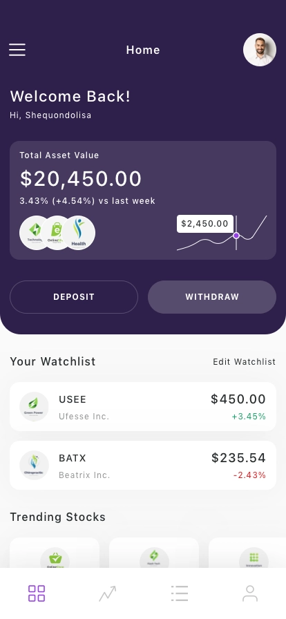 Stock Market Mobile App UI Kit - Screenshot 3
