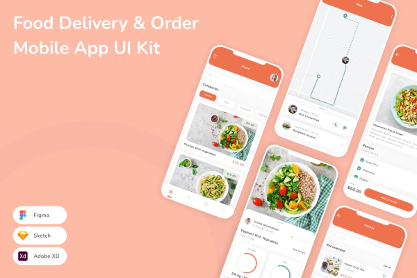 Food Delivery & Order Mobile App UI Kit