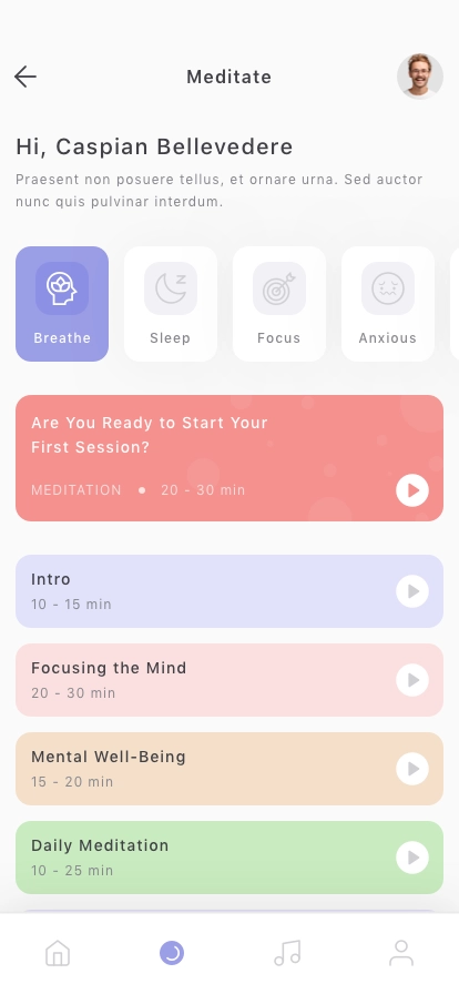 Mindfulness Mobile App UI Kit - Screenshot 2