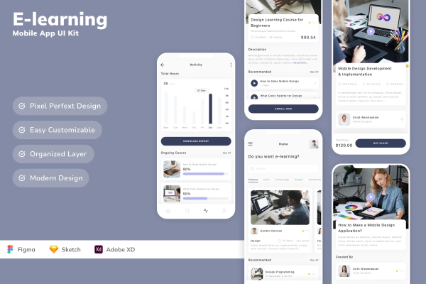 E-learning Mobile App UI Kit