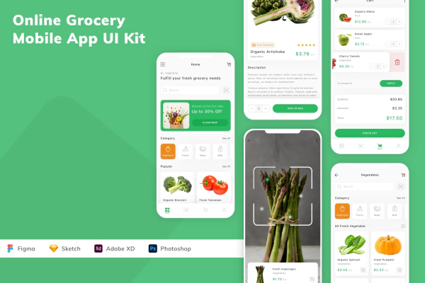Online Grocery Mobile App UI Kit